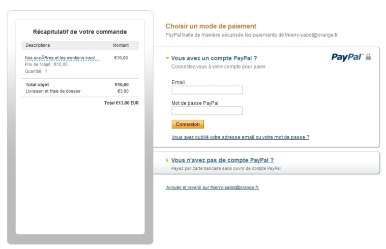 Paiment paypal